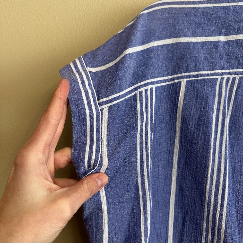 Madewell Central Shirt in Highley Stripe in Bluestone - Picture 10 of 10
